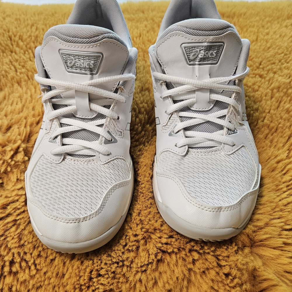 ASICS Gel-Rocket 10 Women's Size 10 White Silver Volleyball Gym Shoes